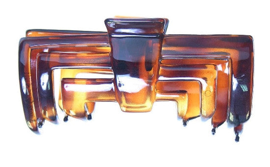 Tri Boxed Tortoise Shell Hair Claw 1270