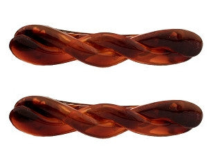 French Mini Twist Barrette Tortoise Shell Pair 341-2