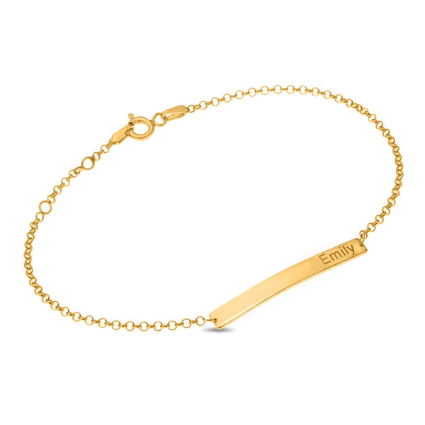 engraved gold id bracelet