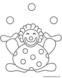 Juggling Circus Clown Halloween Coloring Page