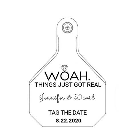 cck sells save the date customized tags for wedding cards