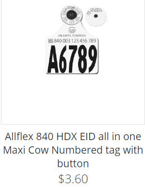 Dairy matched all in one maxi visual tag and hdx eid