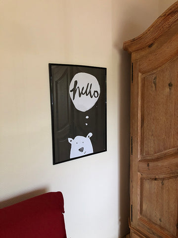 spoon. hello ice, bear art print ice bear poster ice bear art print eisbär poster at home