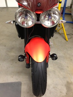 Street Triple with Darlas mounted to the fender