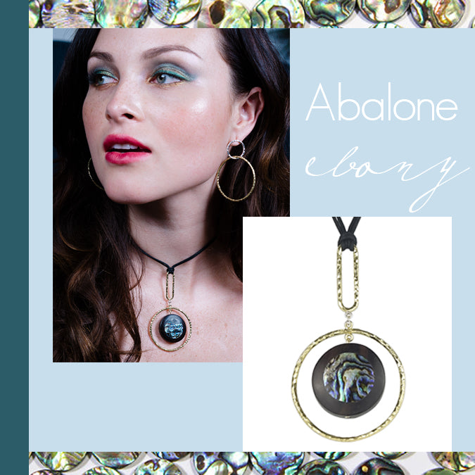 vlmjewelry.com | Abalone Ebony Oculus Necklace | Handmade in Los Angeles