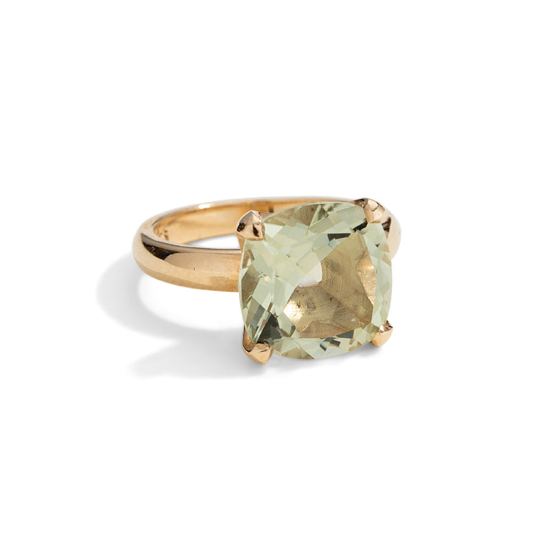 prasiolite gold ring