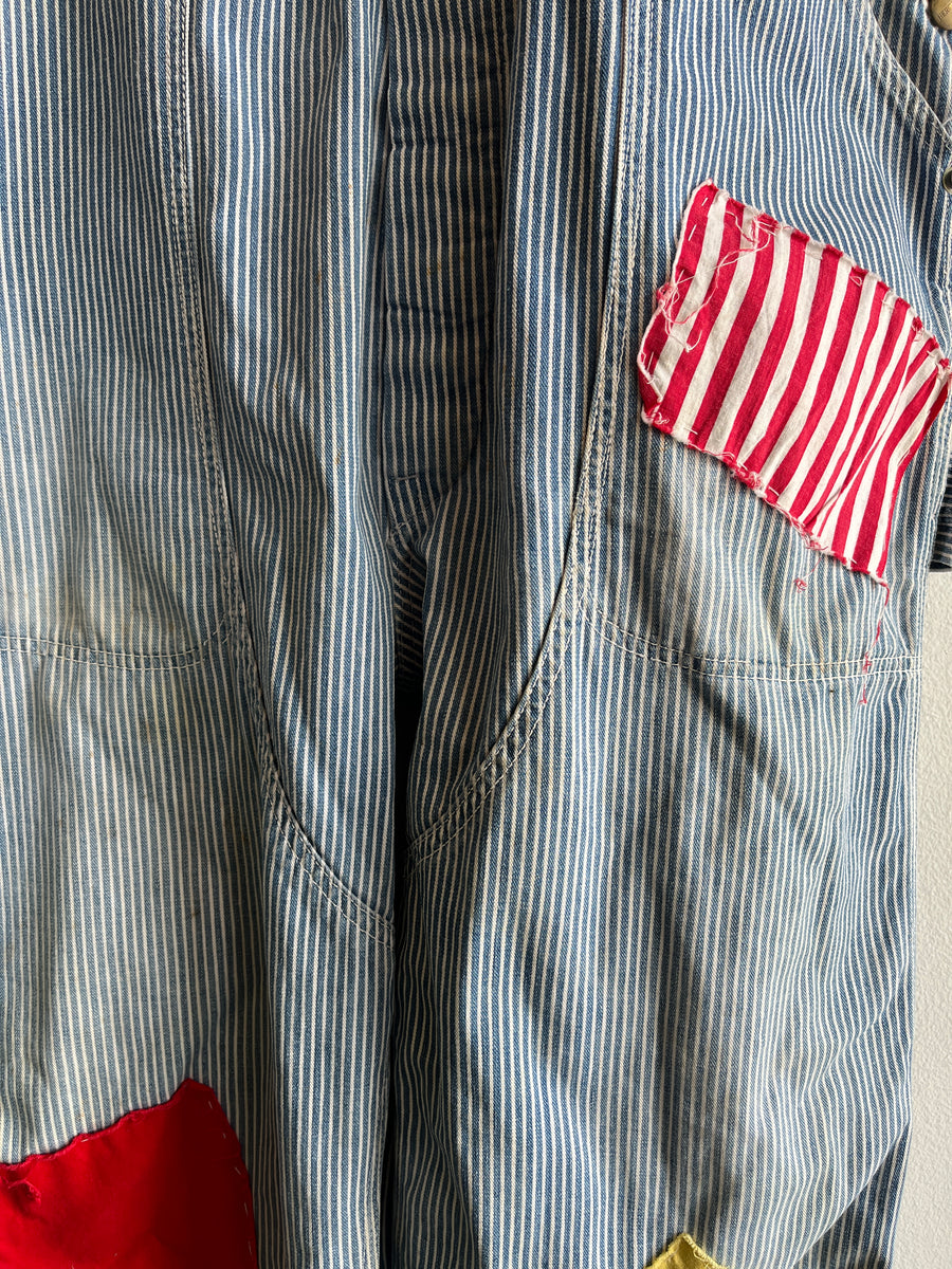 Vintage 1940/50's Hercules Hickory Stripe Denim Clown Overalls