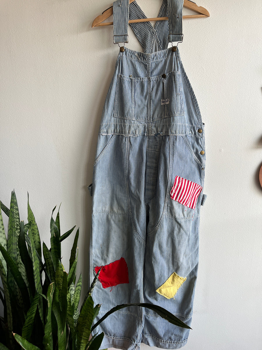 Vintage 1940/50's Hercules Hickory Stripe Denim Clown Overalls