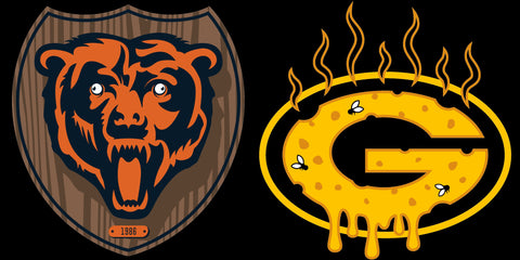 Bears vs Packers Parody Football Logo