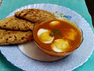 Homely Mini Treat: Egg Curry (2 Eggs) with Laccha Paratha (2)