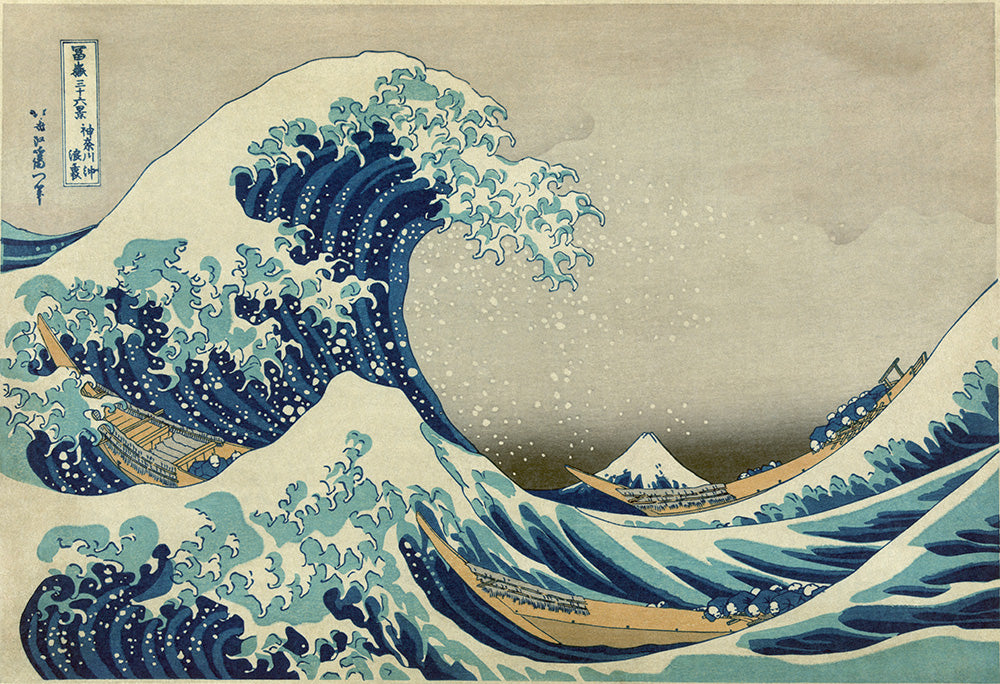 great wave off kanagawa, Printmaking by Hokusai, 1832
