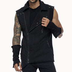 psylo fashion Off Vest asymmetric jacket streetwear for men 