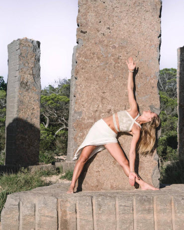 @missannabek practicing yoga in ancient ruins