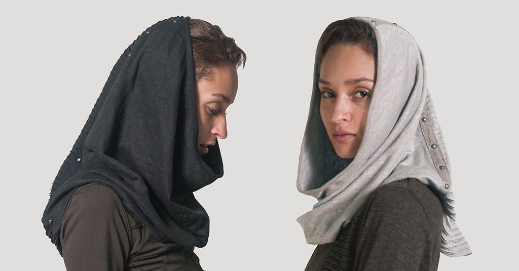Psylo fashion gift for her ethical streetwear hoodie wide neckwarmer