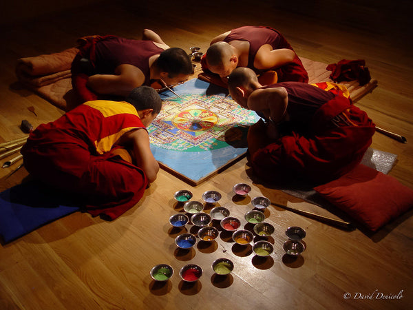 Tibet Monks doing a Mandala for Dalai Lama by davdenic