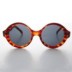 Big Round Mod Vintage Women's Sunglasses with Beveled Frame