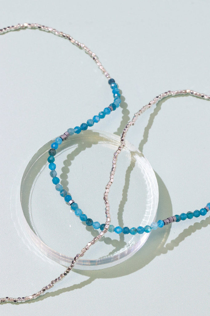 Apatite + Silver Delicate Bracelet - Heyday