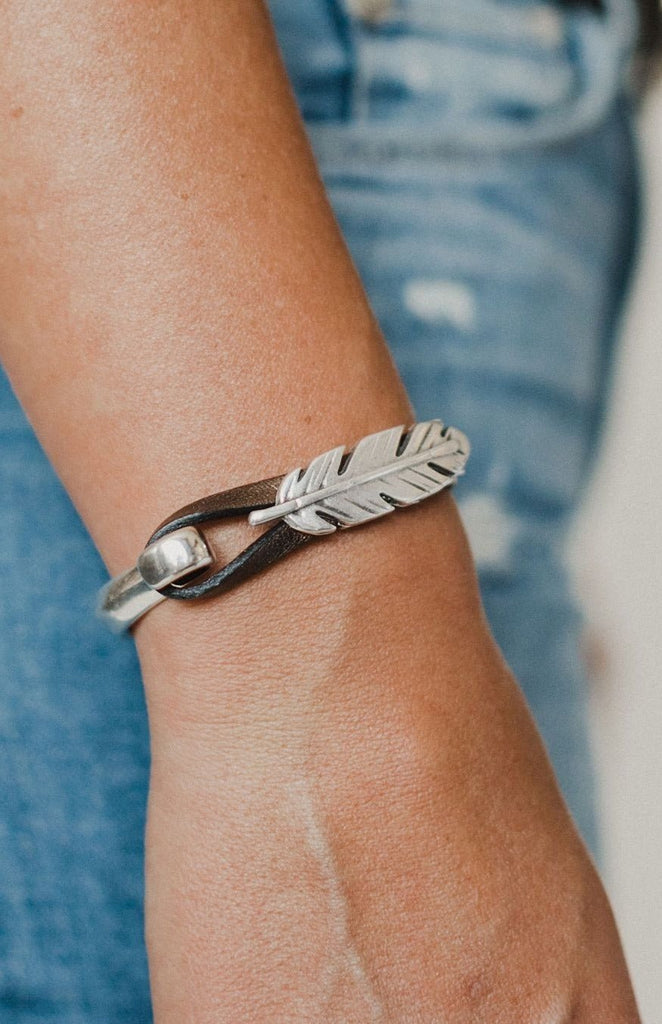 Bronze Feather Cuff Bracelet - Heyday