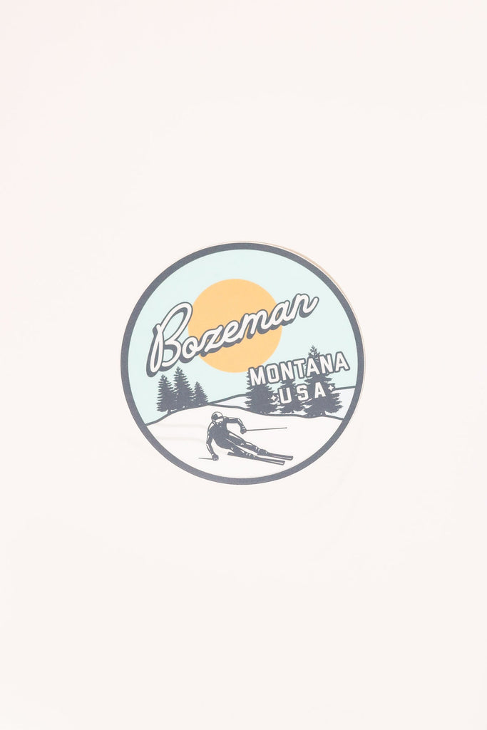 Retro Skier Bozeman Sticker - Heyday