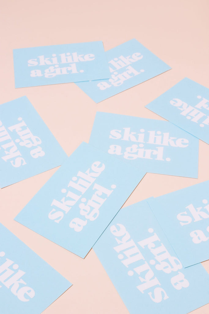 Ski Like A Girl Large White Sticker - Heyday
