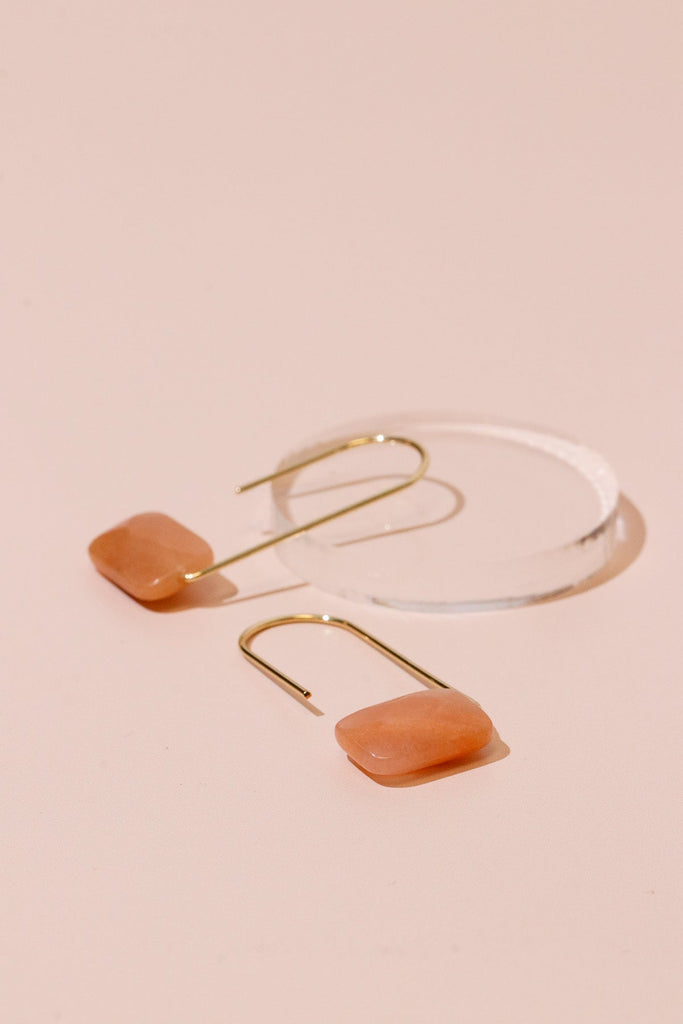 Sunstone + Gold Gemstone Earrings - Heyday