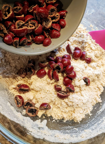 Cooking With Candy: All City Candy's Red Velvet Chocolate Cherry Scones - Add In Chopped Red Velvet Cherries