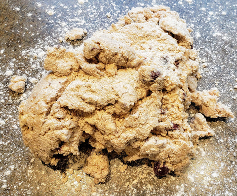 Cooking With Candy: All City Candy's Red Velvet Chocolate Cherry Scones - Pour Dough Onto Floured Work Surface