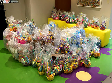 Candy-filled baskets for young patients at UH Rainbow Babies & Children's Hospital