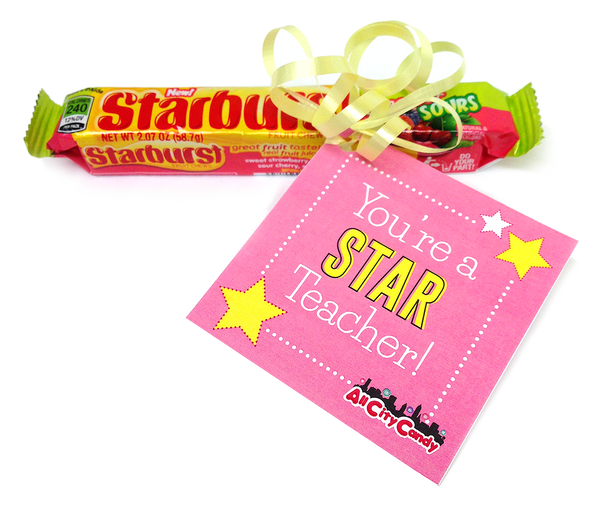 Starburst Teacher Thank You Free Printable Tag