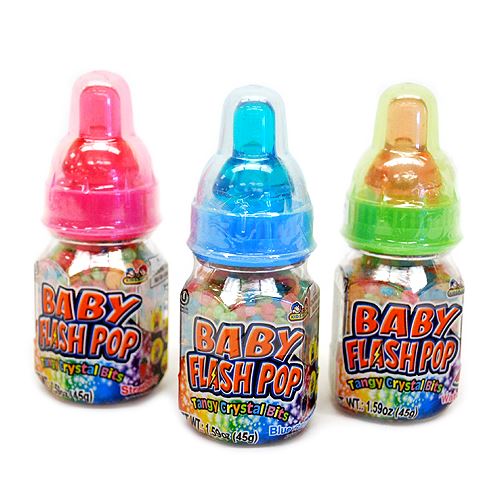 ruilen Leerling Stof Baby Flash Pop Tangy Crystal Bits - 1.59-oz. Bottle - All City Candy