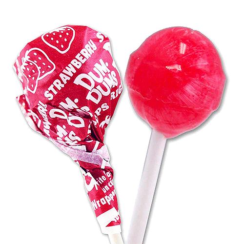 Dum Dums Color Party Red Lollipops - Bag of 75 - All Candy
