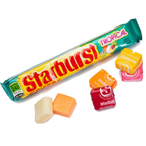 Starburst Fruit Chews Tropical Fruits 2 07 Oz Bar All City Candy