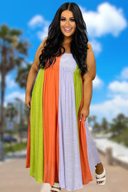 LD-G OR 14 SV-G {Flashy Friends} Multi-Color Lined Sundress PLUS SIZE 1X 2X 3X