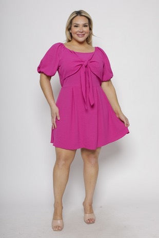 20 SSS-J {Under The Heavens} Magenta Front Tie Dress PLUS SIZE XL 2X 3X