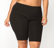 LEG-   {Sleek Vibes} BLACK Biker Shorts CURVY BRAND!!!  EXTENDED PLUS SIZE 1X 2X 3X 4X 5X 6X