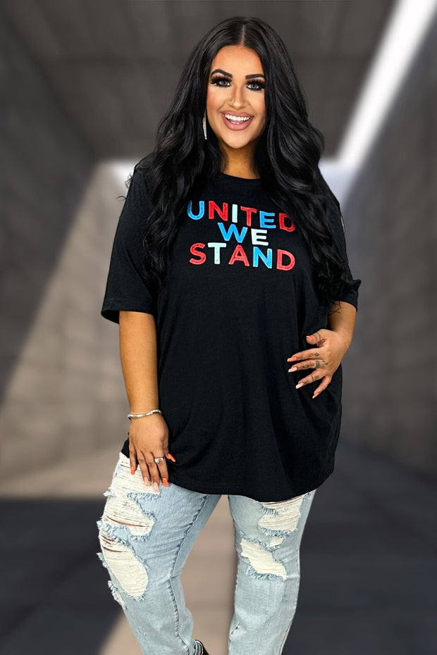 15 GT-G {United We Stand} Black Graphic Tee PLUS SIZE 2X 3X