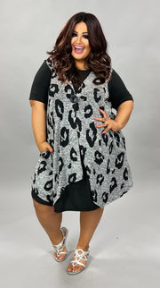 21 OR 32 OT-B {Vested In You} Grey Animal Print Vest CURVY BRAND!!