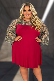 59 CP-Y {Dare To Indulge} Red Leopard Lace Tunic PLUS SIZE 1X 2X 3X