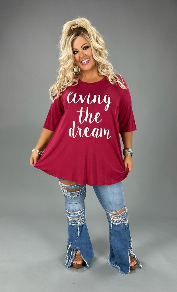 63 GT-C {Dream Living} Burgundy "Living The Dream" Top CURVY BRAND!!  EXTENDED PLUS SIZE 3X 4X 5X 6X