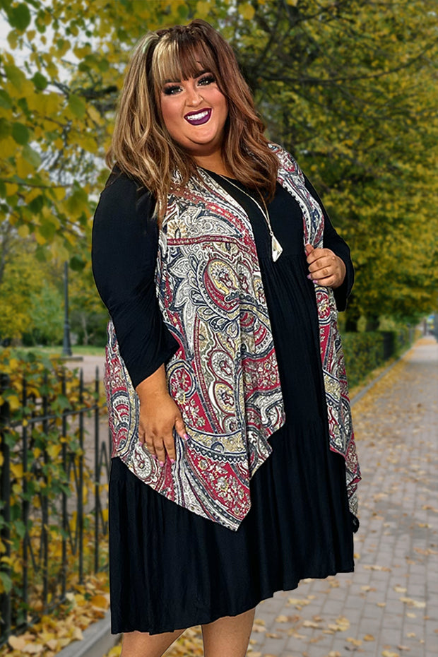 23 OT-R {Called Out} Multi-Color Paisley Vest EXTENDED PLUS SIZE 3X 4X 5X