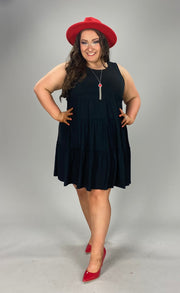 47 SV-F {Full Of Dreams} Black Tiered Dress PLUS SIZE 1X 2X 3X