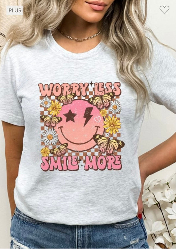 93 GT-D {Worry Less} Ash Grey Graphic Tee PLUS SIZE 3X