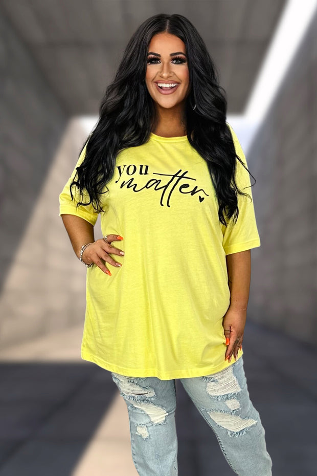 34 GT-E {You Matter} Yellow Graphic Tee PLUS SIZE 3X