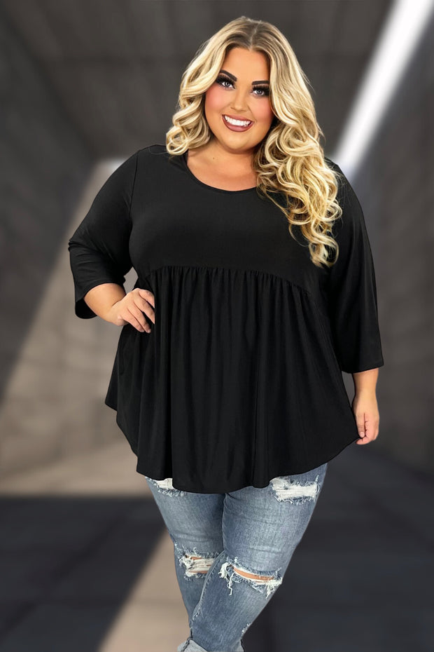 66 SQ-D {Special Moments} Black Babydoll Tunic EXTENDED PLUS SIZE 4X 5X 6X