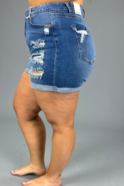 BT-A {Wax Jean} Med. Stretch Mom Shorts PLUS SIZE XL 2X 3X