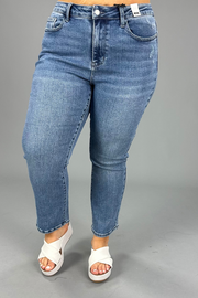 LEG-29 OR BT-V {Judy Blue} MId-Rise Cropped Bootcut Jeans PLUS SIZE 14  16