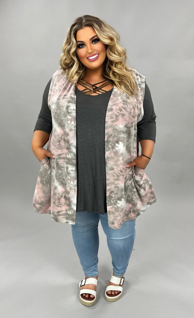 57 OT-C {This And That} SALE!! Mauve Tie Dye Vest EXTENDED PLUS SIZE 3X 4X 5X 6X