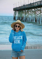 53 GT-E {Beach Bum Ready} Heather Royal Blue Graphic Hoodie PLUS SIZE 3X