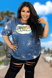 33 GT-F {Howdy Honey} Blue Graphic Tee PLUS SIZE 3X