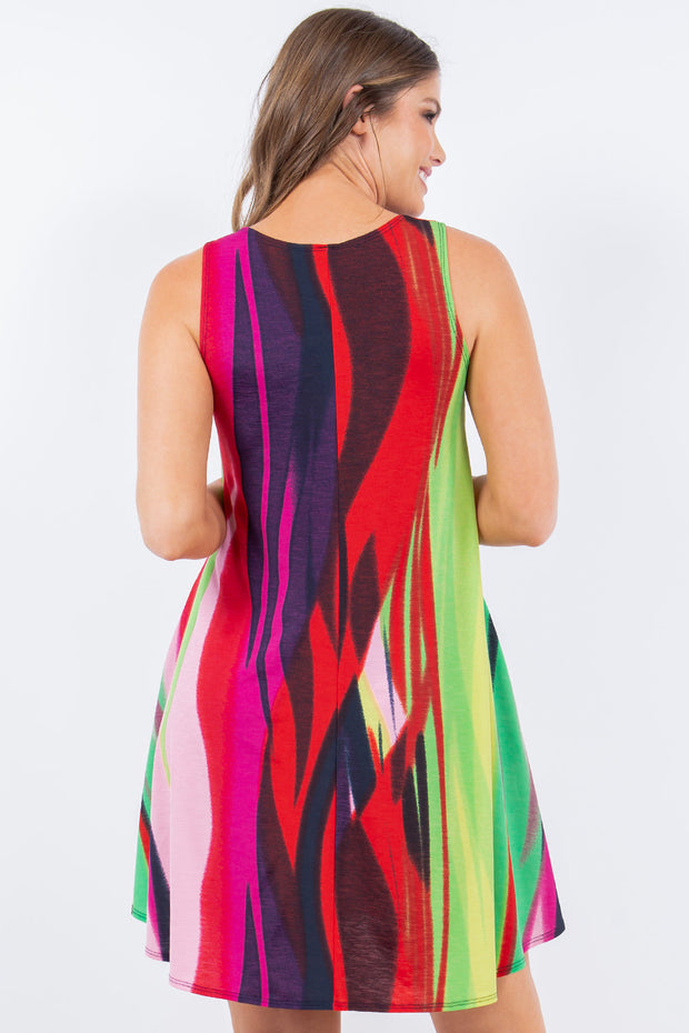 58 or 56 SV {Make It Look Easy} Multi-Color Swirl Print Dress PLUS SIZE 1X 2X 3X